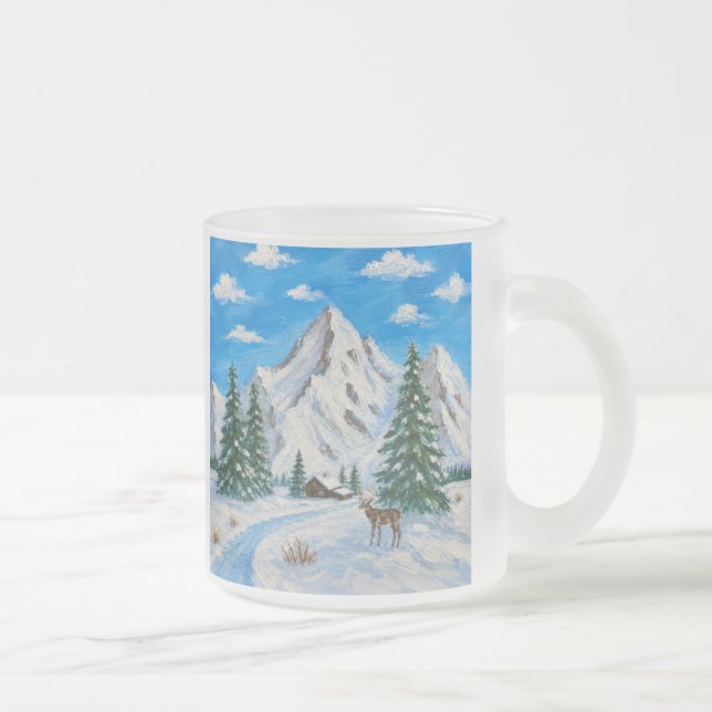 Schneeberg-Frostglas-Tasse Mattglastasse (Rechts)