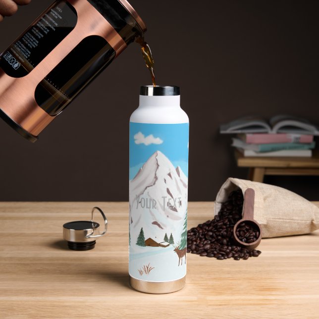 Schneeberge als isolierte Flasche (Kaffee)