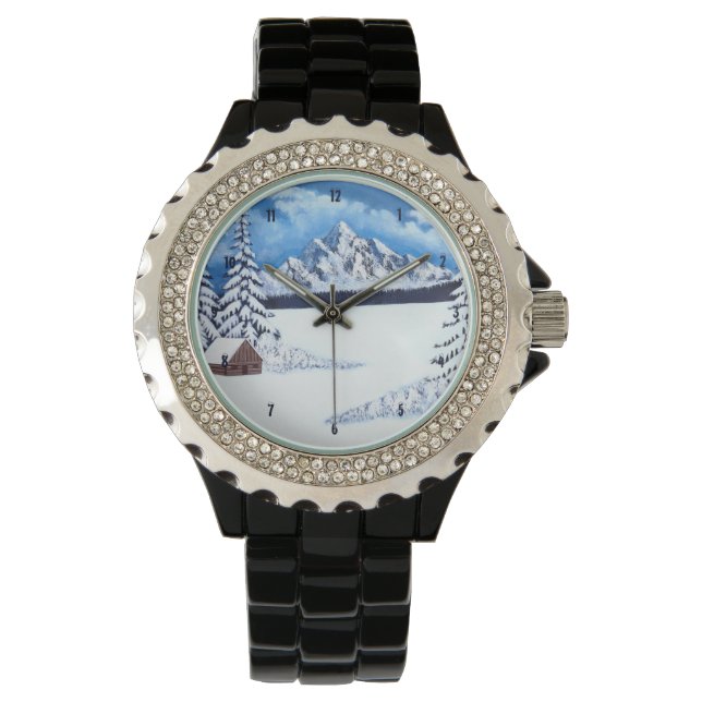 Schneeberge Frauen E-Watch Armbanduhr (Vorderseite)