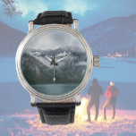 Schneeberge im Nebel am Plansee Armbanduhr<br><div class="desc">Für Naturliebhaber! Mystisch und faszinierend - der Plansee in Österreich mit den schneebedeckten Bergen im Nebel. Originalfoto von Marions Artwork</div>