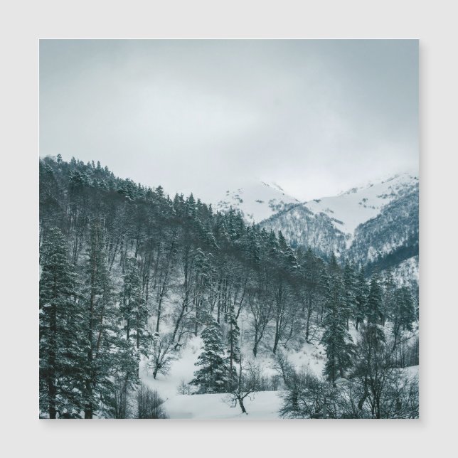 Schneeberge in Georgien Magnetkarte (Vorderseite)