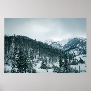 Schneeberge in Georgien Poster