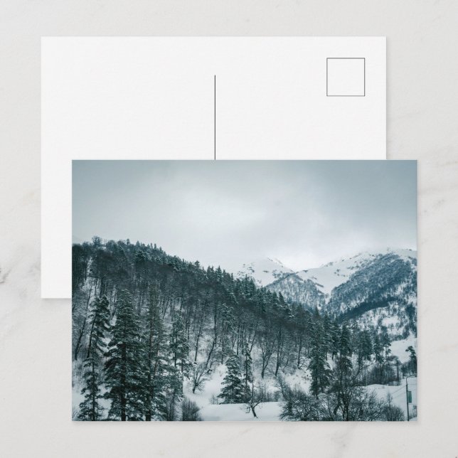 Schneeberge in Georgien Postkarte (Vorne/Hinten)