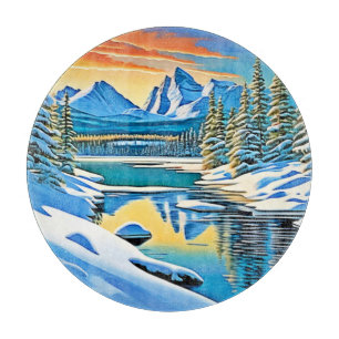 Schneeberge Reflektion Schneidebrett