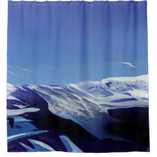 Schneeberge, Winterpanorama Duschvorhang