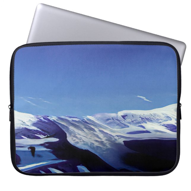 Schneeberge, Winterpanorama Laptopschutzhülle (Vorderseite)