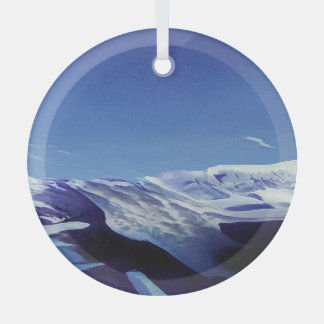 Schneeberge, Winterpanorama Ornament Aus Glas