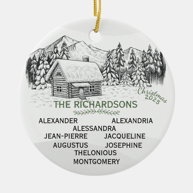 Schneebergische Winterholzkabine X9 Keramik Ornament (Vorne)