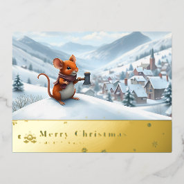 Schneebergmaus-Postkarte J Folien Feiertagspostkarte