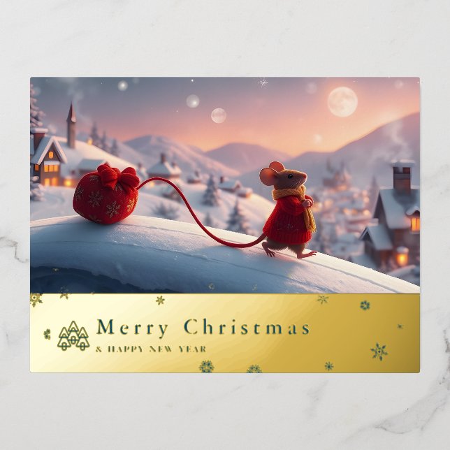 Schneebergmaus, rote Postkarte L (Vorderseite)