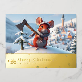 Schneebergmaus, rote Postkarte N