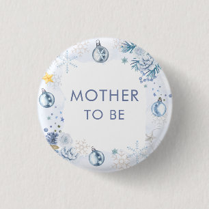 Schneeblatt-Blumen-Winter-Mutter-Kind-Party Button
