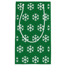 Schneeblättchen grüne Weihnachtsgeschenktüte