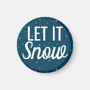 Schneeblau mit Schneeflocken - modern Magnet