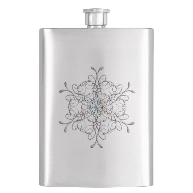 Schneeblume-Flasche Flachmann (Vorderseite)