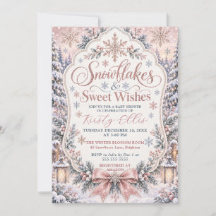 Schneeblumen & Süße Wünsche Baby Shower Einladung