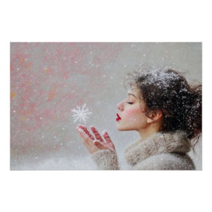 Schneeblumen wehen poster