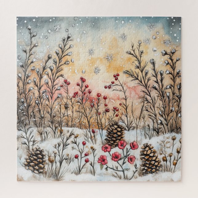 Schneeblumen-Winterrätsel Puzzle (Vertikal)