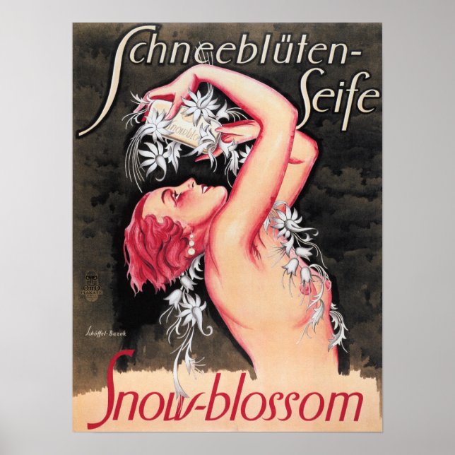 Schneebluten Seife Snow Blossom Badeseife Deutsch Poster (Vorne)