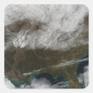 Schneedecke, die von nordöstlichem Texas ausdehne Quadratischer Aufkleber
