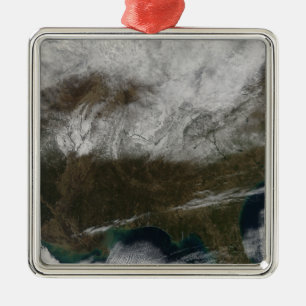 Schneedecke, die von nordöstlichem Texas ausdehne Silbernes Ornament