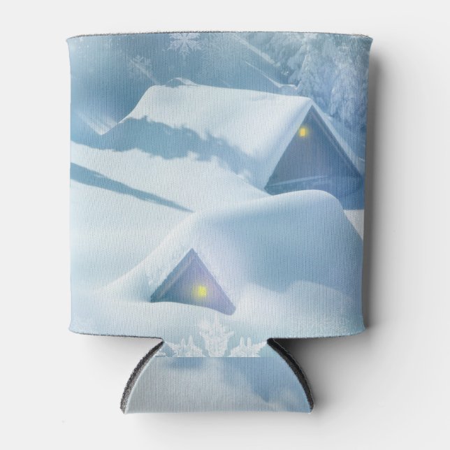 Schneedecke in einem Wald Dosenkühler (Vorderseite)