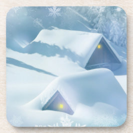 Schneedecke in einem Wald Getränkeuntersetzer