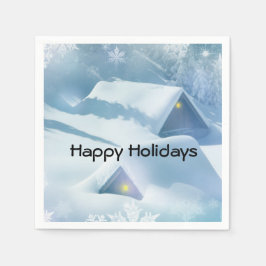 Schneedecke in einem Wald Serviette