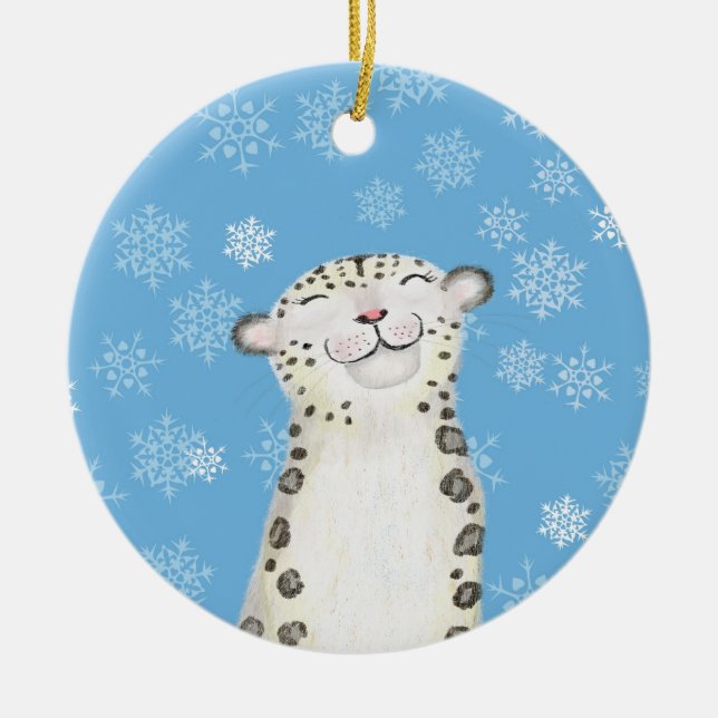 Schneedecke Keramik Weihnachtsbaumdekoration Ornament (Vorne)