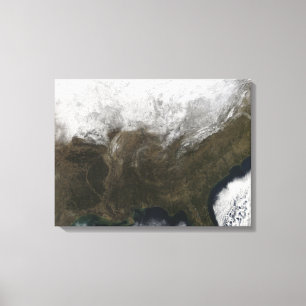 Schneedecke über den Vereinigten Staaten Leinwanddruck