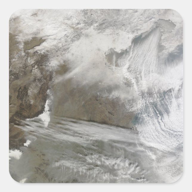 Schneedeckenumkreise Bo Hai Quadratischer Aufkleber (Vorderseite)
