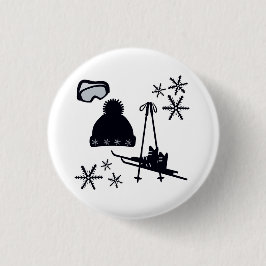 Schneedesigns verschiedener Gegenstände Button