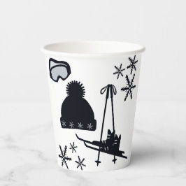 Schneedesigns verschiedener Gegenstände Pappbecher