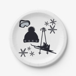 Schneedesigns verschiedener Gegenstände Pappteller