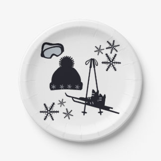 Schneedesigns verschiedener Gegenstände Pappteller