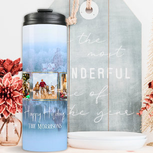 Schneedorf 5 Foto Weihnachtstherme Tumbler Thermosbecher