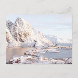 Schneedorf Rustikales Haus Weihnachten Postkarte