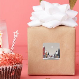 Schneedorf, zu Weihnachten dekoriert - Sticker