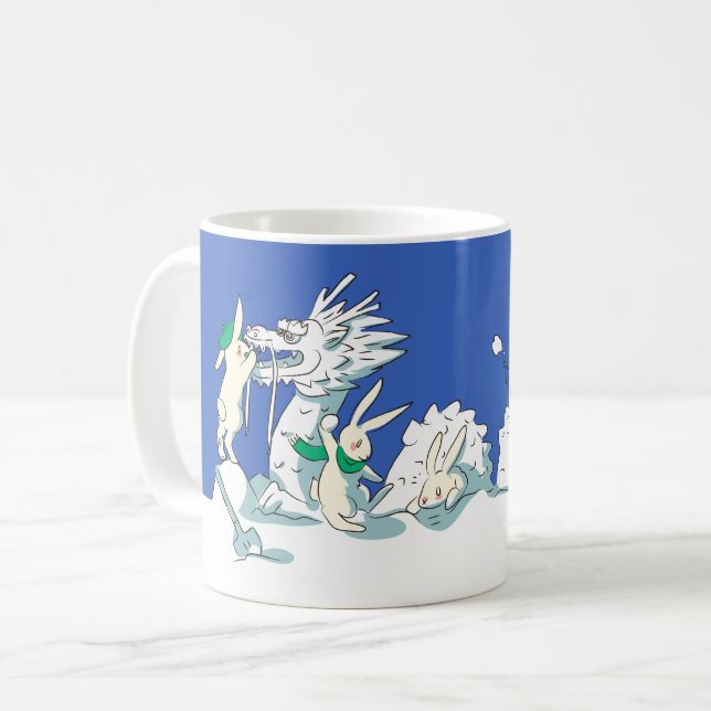 Schneedrache und Kaninchen-Tasse Tasse (Vorderseite Links)