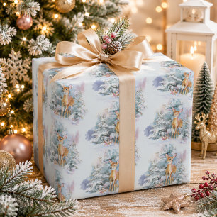 Schneee Weihnachts Hirsch Geschenkpapier