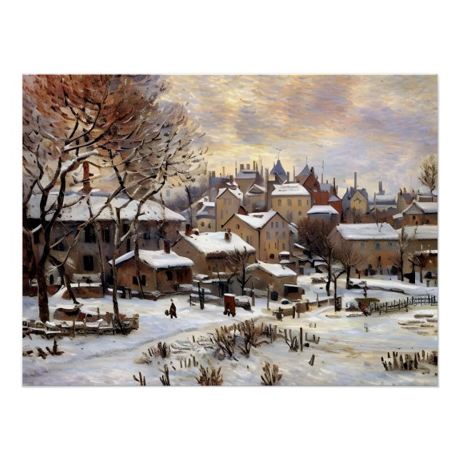 Schneeeffekt mit Sonneneinstellung Poster (Vorderseite)