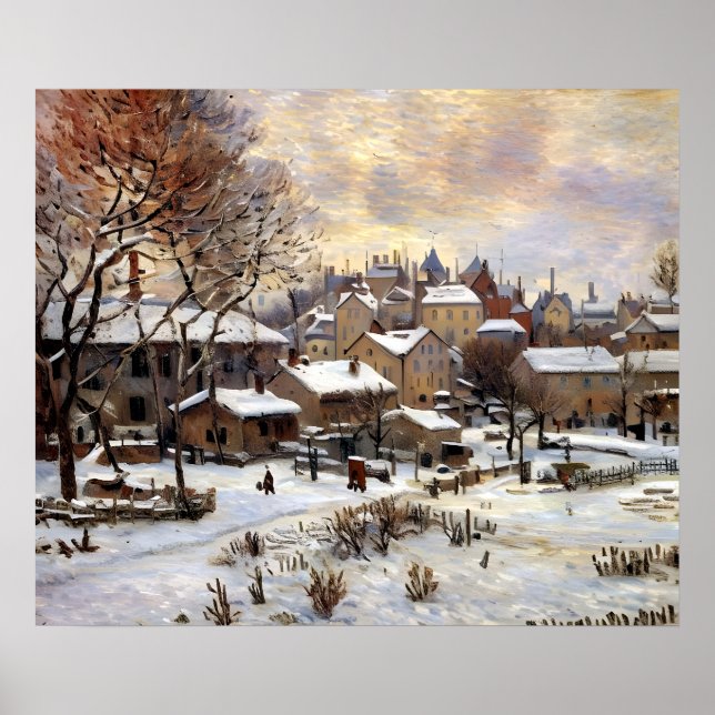 Schneeeffekt mit Sonneneinstellung Poster (Vorne)