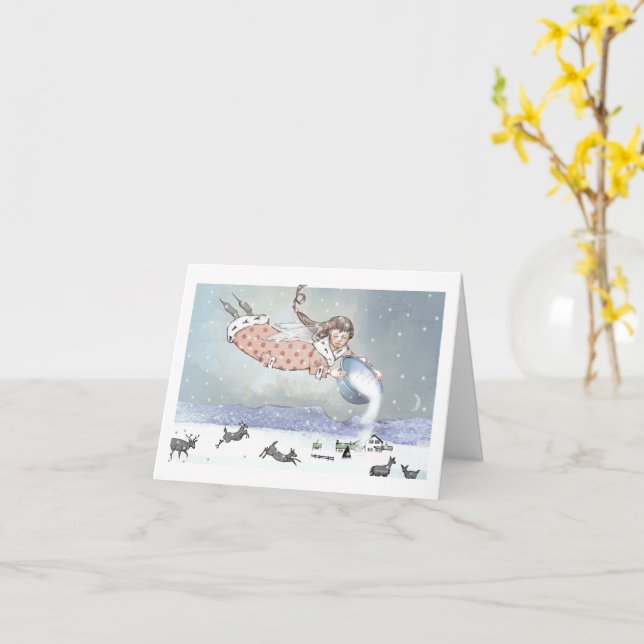 Schneeengel Karte (Gelbe Blume)