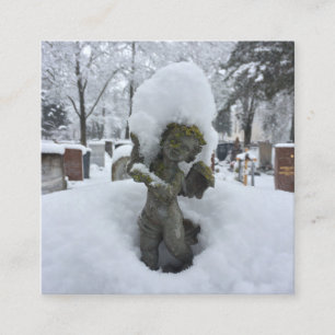 Schneeengel-Winterservice Quadratische Visitenkarte
