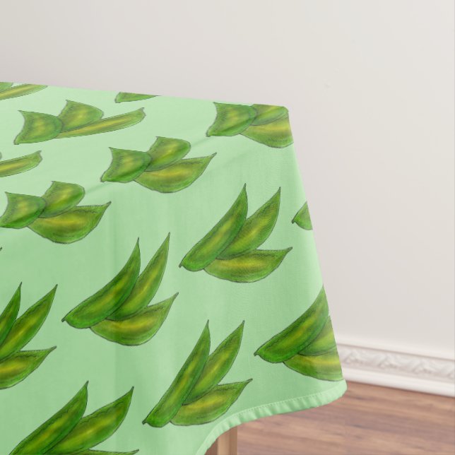 Schneeerbsen Peapods Grüner Garten Gemüsegarten Tischdecke (Beispiel)