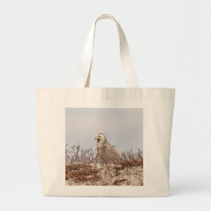 Schneeeule am Strand Jumbo Stoffbeutel
