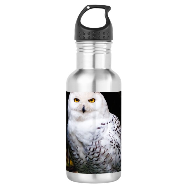 Schneeeule Edelstahlflasche (Vorderseite)