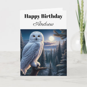 Schneeeule Personalisiert Alles Gute zum Geburtsta Karte