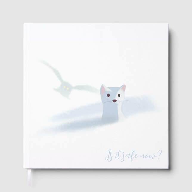 Schneeeule und weißes Wiesel Gästebuch (Vorderseite)