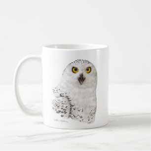 Schneeeulen-Karrikatur Kaffeetasse